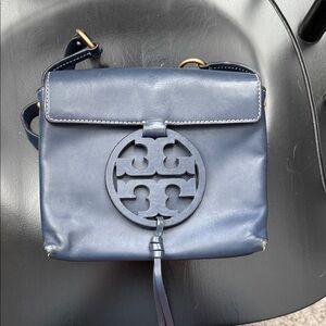 Tory Burch Navy Leather Logo Crossbody